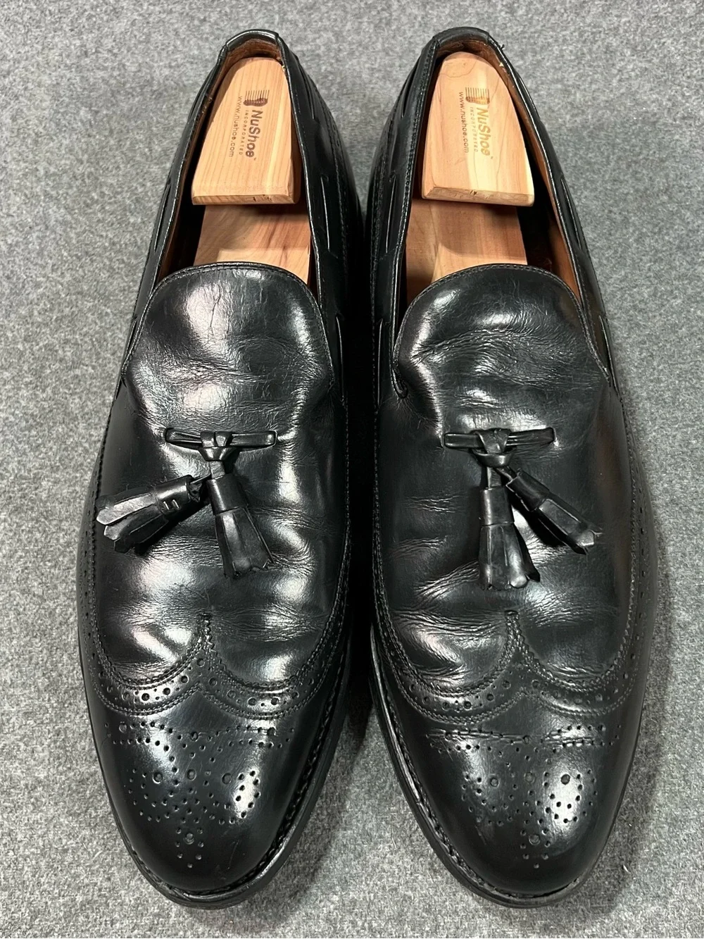 Allen Edmonds Manchester Mens Black Wingtip Tassel Loafer Size 11 D Dress Shoe